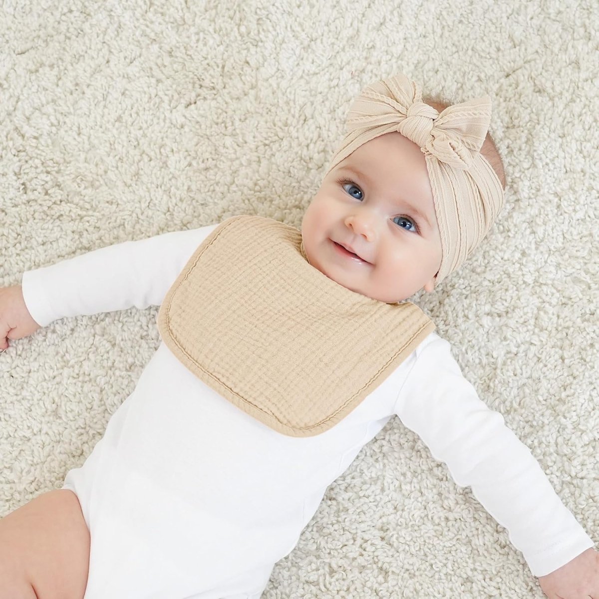 Bearmoss 8 - Pack Cotton Muslin Baby Bibs – Soft, Absorbent & Adjustable - LittleTreasures