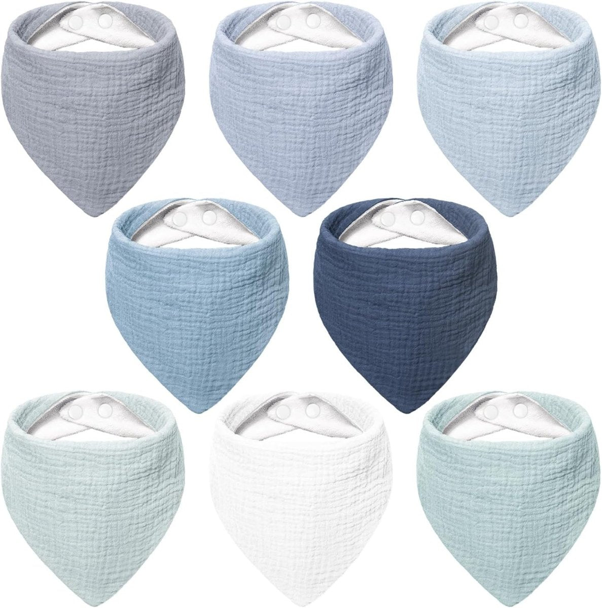 Bearmoss Unisex 100% Cotton Muslin Baby Drool Bib Set - 8 Pack - LittleTreasures