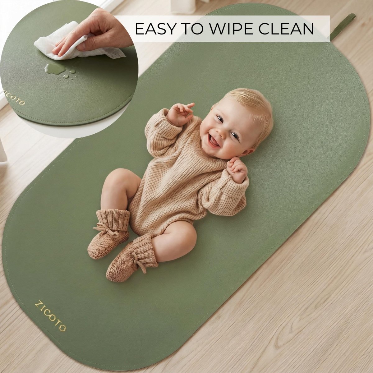 Beautiful Baby Diaper Changing Mat Made of Vegan Leather - Soft and Easy to Wipe Changing Pad for Travel or at Home Use - Lightweight and Foldable Mat That Perfectly Fits Into Any Diaper Bag - LittleTreasures