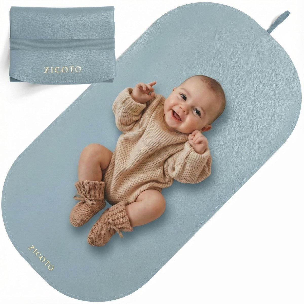 Beautiful Baby Diaper Changing Mat Made of Vegan Leather - Soft and Easy to Wipe Changing Pad for Travel or at Home Use - Lightweight and Foldable Mat That Perfectly Fits Into Any Diaper Bag - LittleTreasures