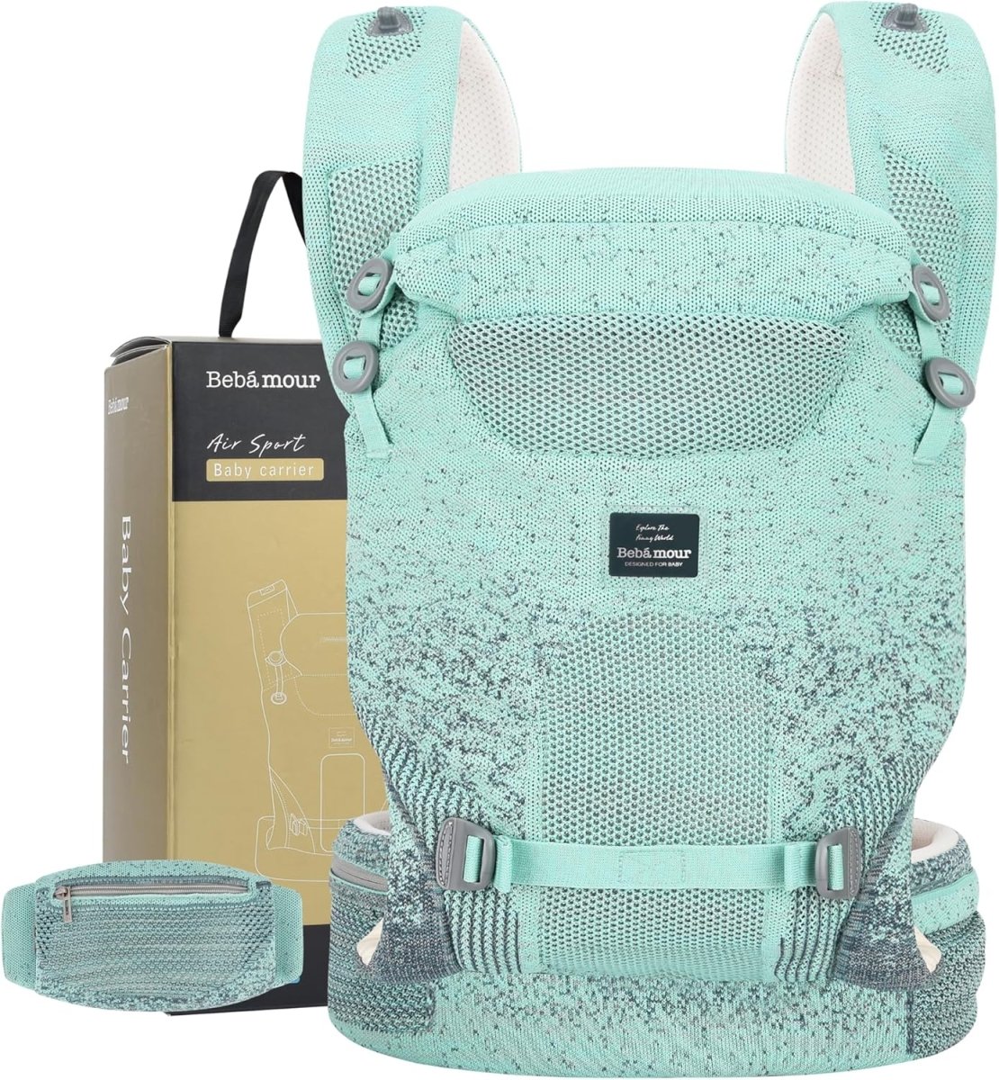 Bebamour Baby Carrier Adjustable Baby Wrap Carrier 3 - in - 1 Baby Carrier Front and Back Carry (Green) - LittleTreasures