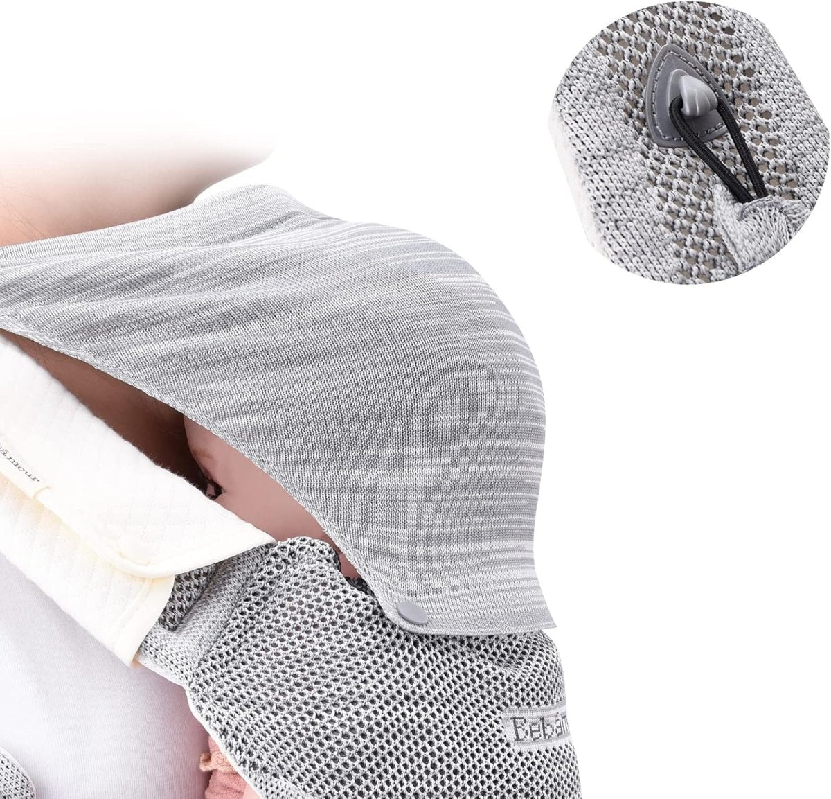 Bebamour Baby Carrier Newborn to Toddler with Hip Seat Baby Carrier Front and Back Carry Baby Carrier with Head Hood & 3 Pieces Teething Pads (Grey) - LittleTreasures