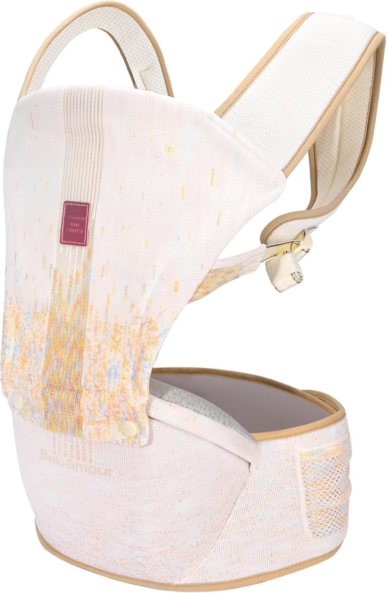 Bebamour Knit Baby Carrier Newborn to Toddler with Hip Seat Baby Carrier Front and Back Carry Carrier with Head Hood & 3 Pieces Teething Pads (White) - LittleTreasures