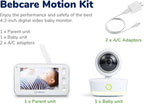 Bebcare Motion - Smart Video Baby Monitor: 4.3" Ultra - Clear Screen, 360° Pan - and - Tilt Camera, Temperature Sensor, Motion and Sound Alert, Auto Baby Tracking Camera (Without Breathing Sensor Mat) - LittleTreasures