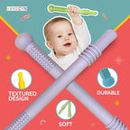 Bebecan Soft Silicone Teething Straws - Baby Gum Relief Essential - LittleTreasures
