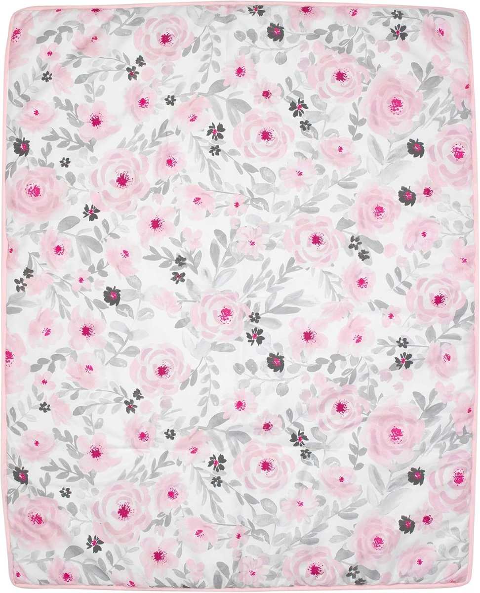 Bedtime Originals Blossom Pink Watercolor Floral 3 - Piece Baby Crib Bedding Set - LittleTreasures