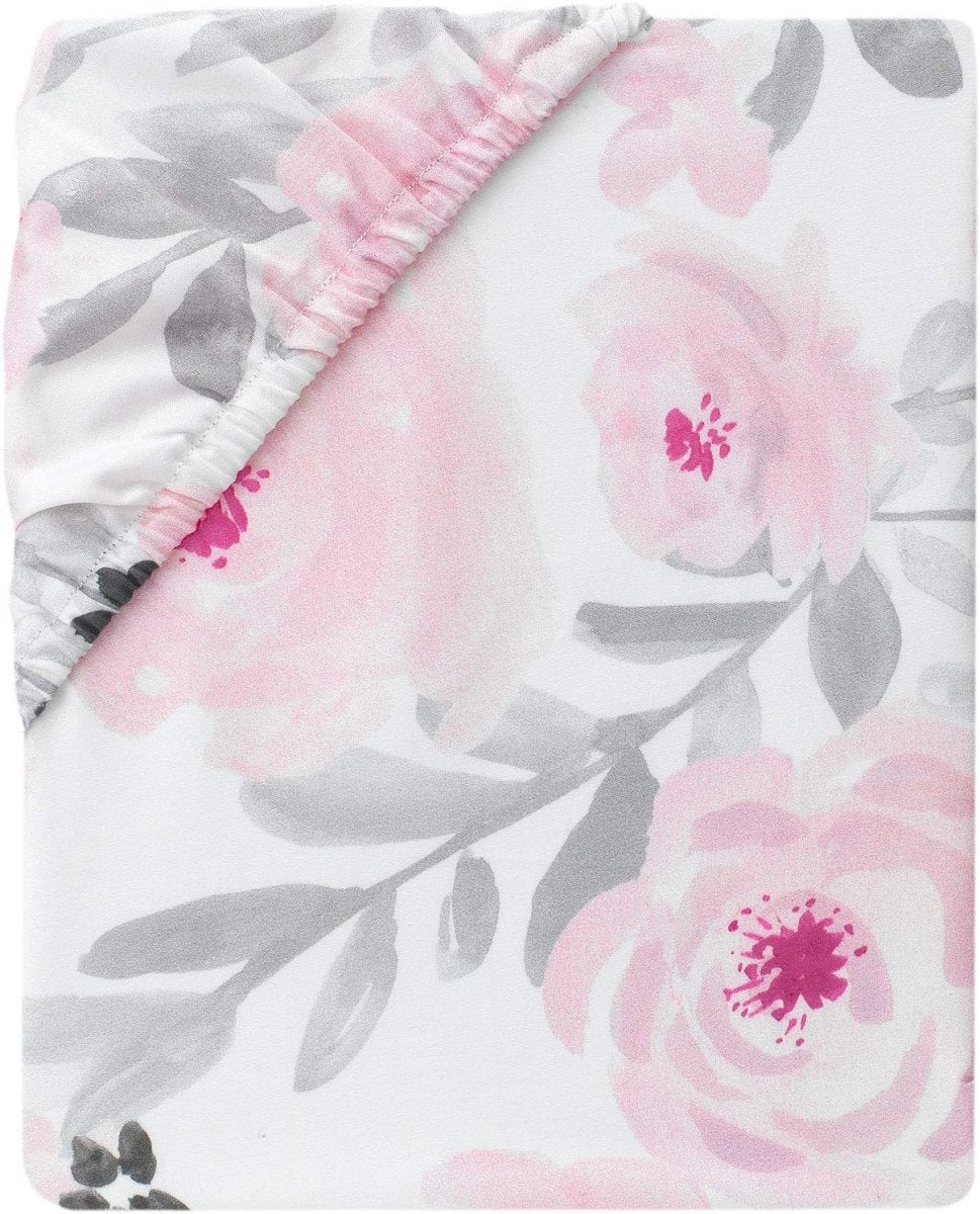 Bedtime Originals Blossom Pink Watercolor Floral 3 - Piece Baby Crib Bedding Set - LittleTreasures