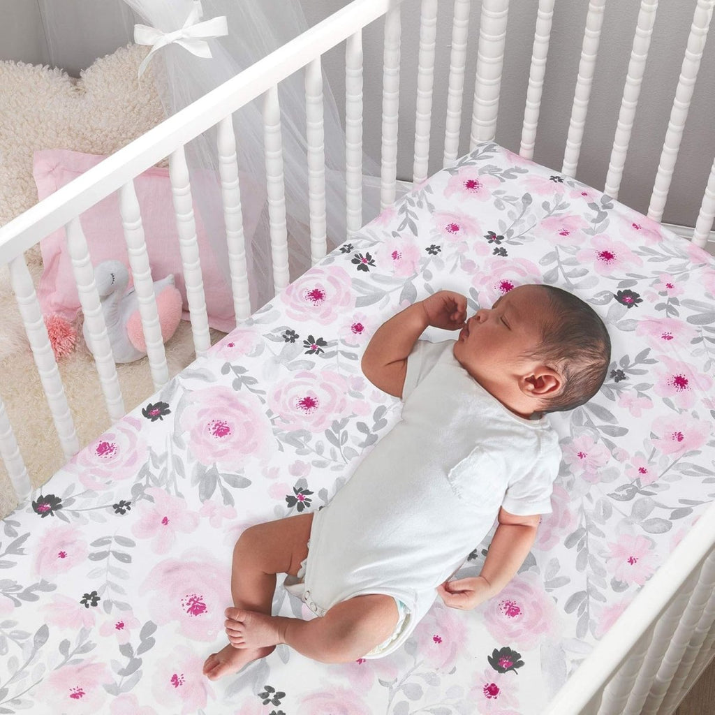 Bedtime Originals Blossom Pink Watercolor Floral 3 - Piece Baby Crib Bedding Set - LittleTreasures