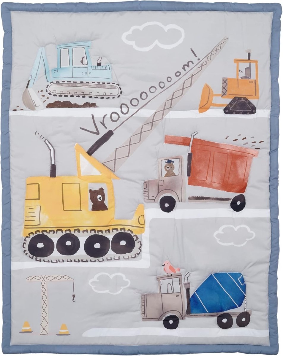 Bedtime Originals Construction Zone 3 - Piece Trucks Nursery Baby Crib Bedding Set - LittleTreasures