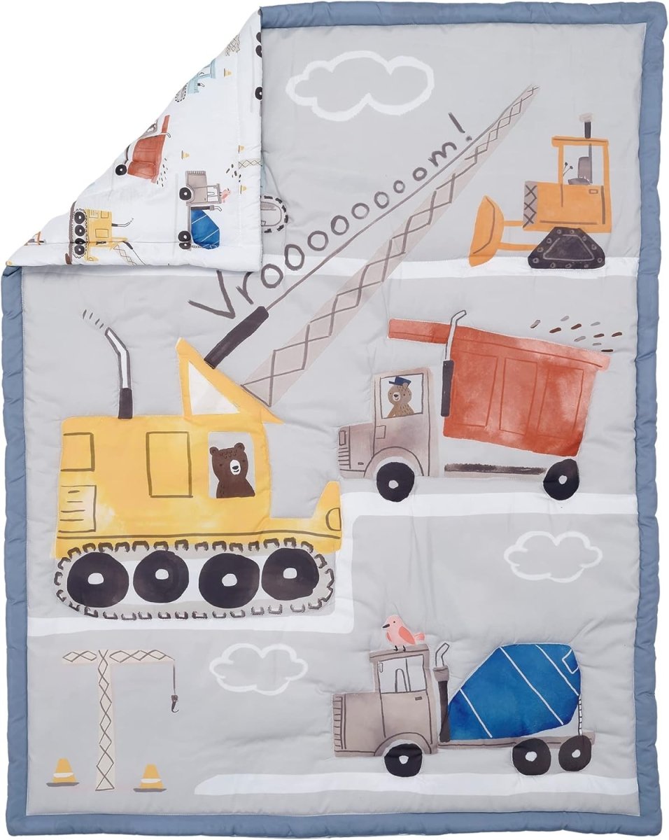 Bedtime Originals Construction Zone 3 - Piece Trucks Nursery Baby Crib Bedding Set - LittleTreasures