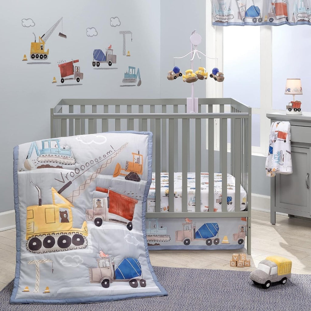 Bedtime Originals Construction Zone 3 - Piece Trucks Nursery Baby Crib Bedding Set - LittleTreasures