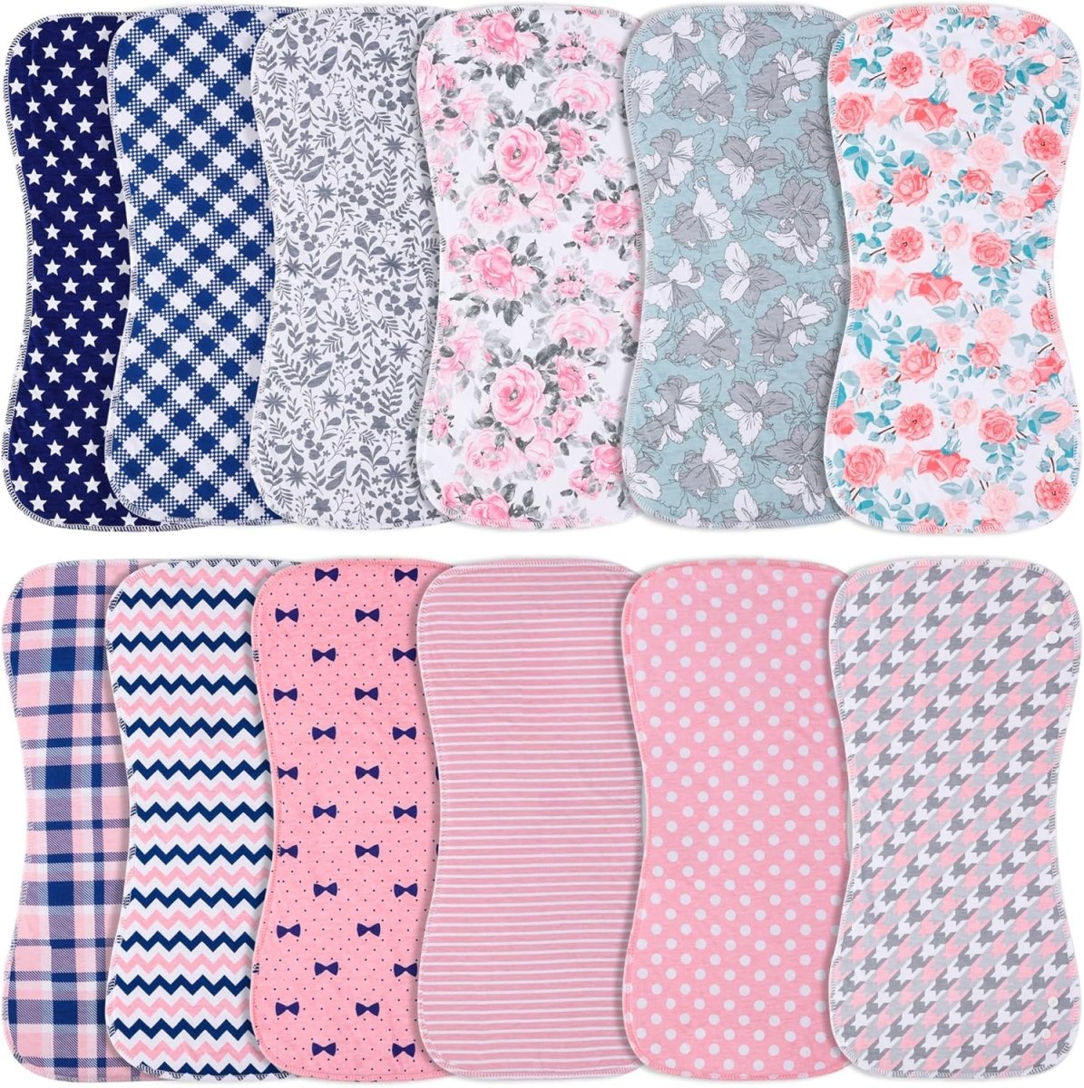 Benoxine Ultra - Soft 2 - in - 1 Organic Cotton Baby Burp Cloths Set - LittleTreasures