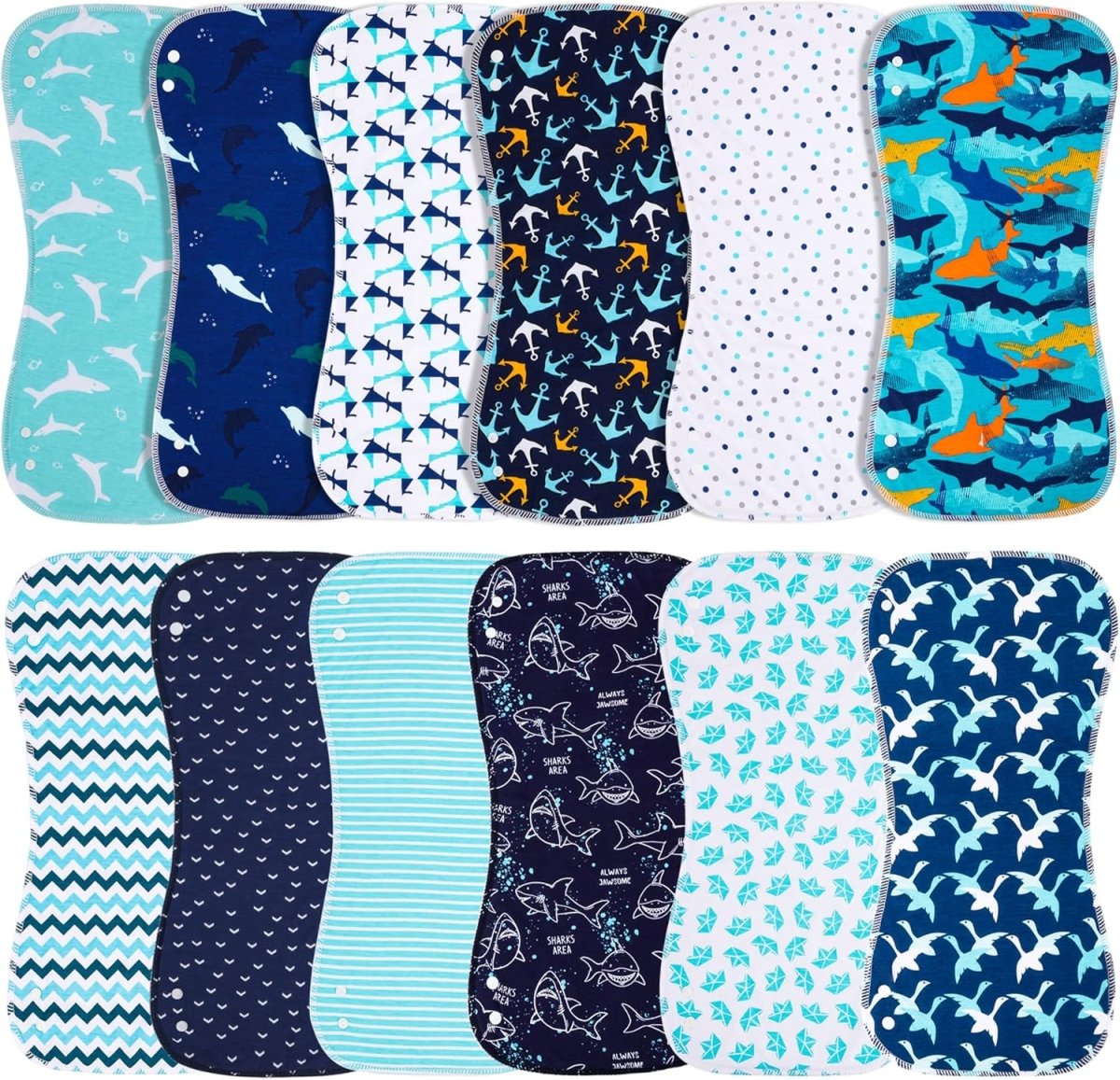 Benoxine Ultra - Soft 2 - in - 1 Organic Cotton Baby Burp Cloths Set - LittleTreasures