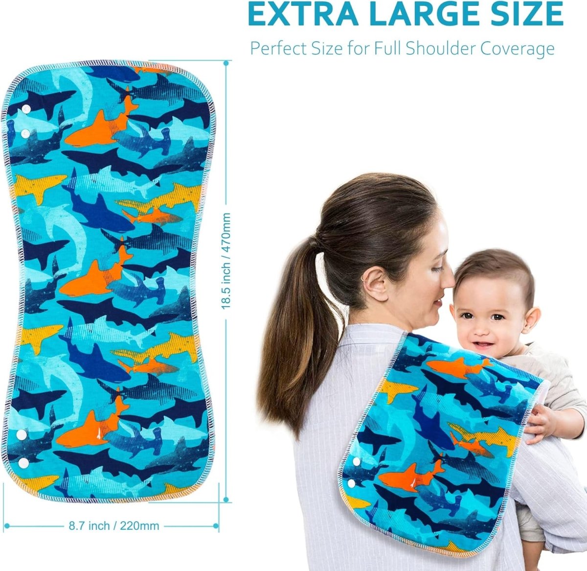 Benoxine Ultra - Soft 2 - in - 1 Organic Cotton Baby Burp Cloths Set - LittleTreasures