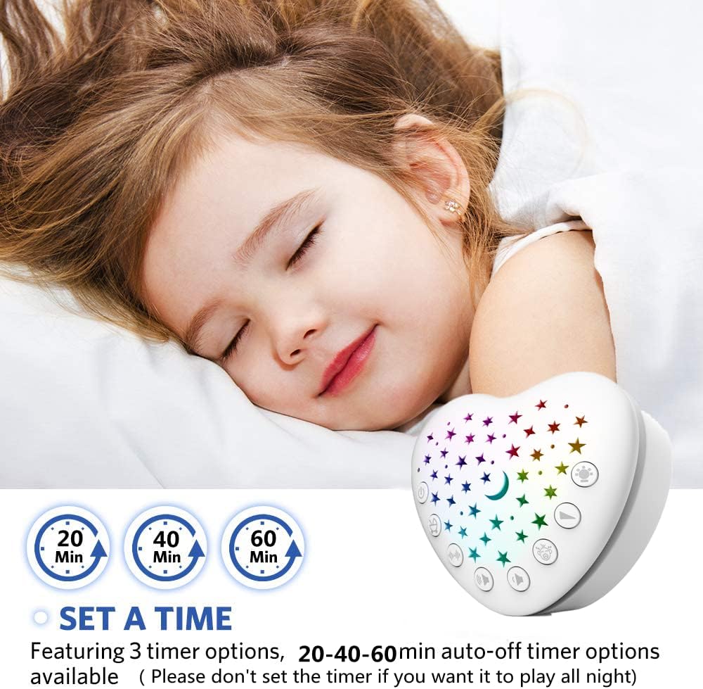BEREST A13 White Noise Machine & Baby Sleep Soother with 15 Soothing Sounds & Projector Night Light Music Box, Cry Sensor, Rechargeable Lithium Battery, Portable for Newborns, Toddlers, Attaches to Crib - LittleTreasures