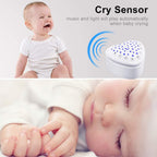BEREST A13 White Noise Machine & Baby Sleep Soother with 15 Soothing Sounds & Projector Night Light Music Box, Cry Sensor, Rechargeable Lithium Battery, Portable for Newborns, Toddlers, Attaches to Crib - LittleTreasures