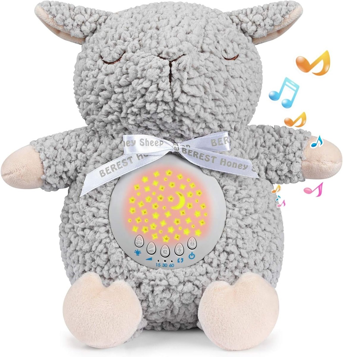 BEREST Baby Sleep Soother Sleepy Sheep, Mom's Heartbeat Lullabies Baby Sound Machine, Nursery Decor Night Light Projector, Toddler Crib Sleeping Aid, Baby Shower Gifts Portable Sheep - LittleTreasures