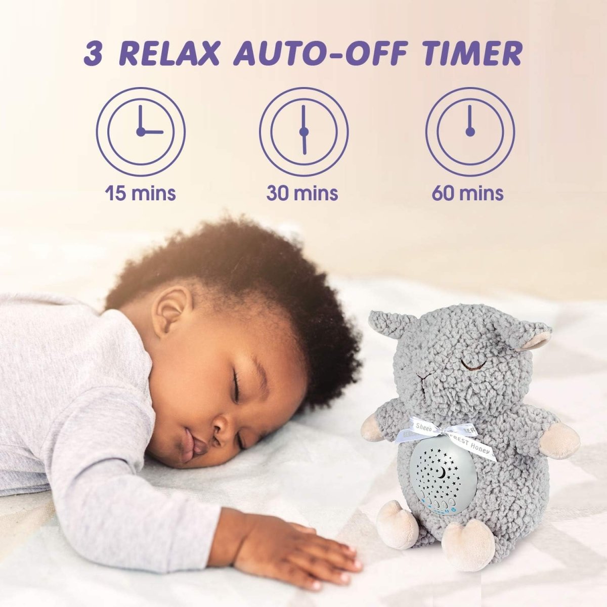 BEREST Baby Sleep Soother Sleepy Sheep, Mom's Heartbeat Lullabies Baby Sound Machine, Nursery Decor Night Light Projector, Toddler Crib Sleeping Aid, Baby Shower Gifts Portable Sheep - LittleTreasures