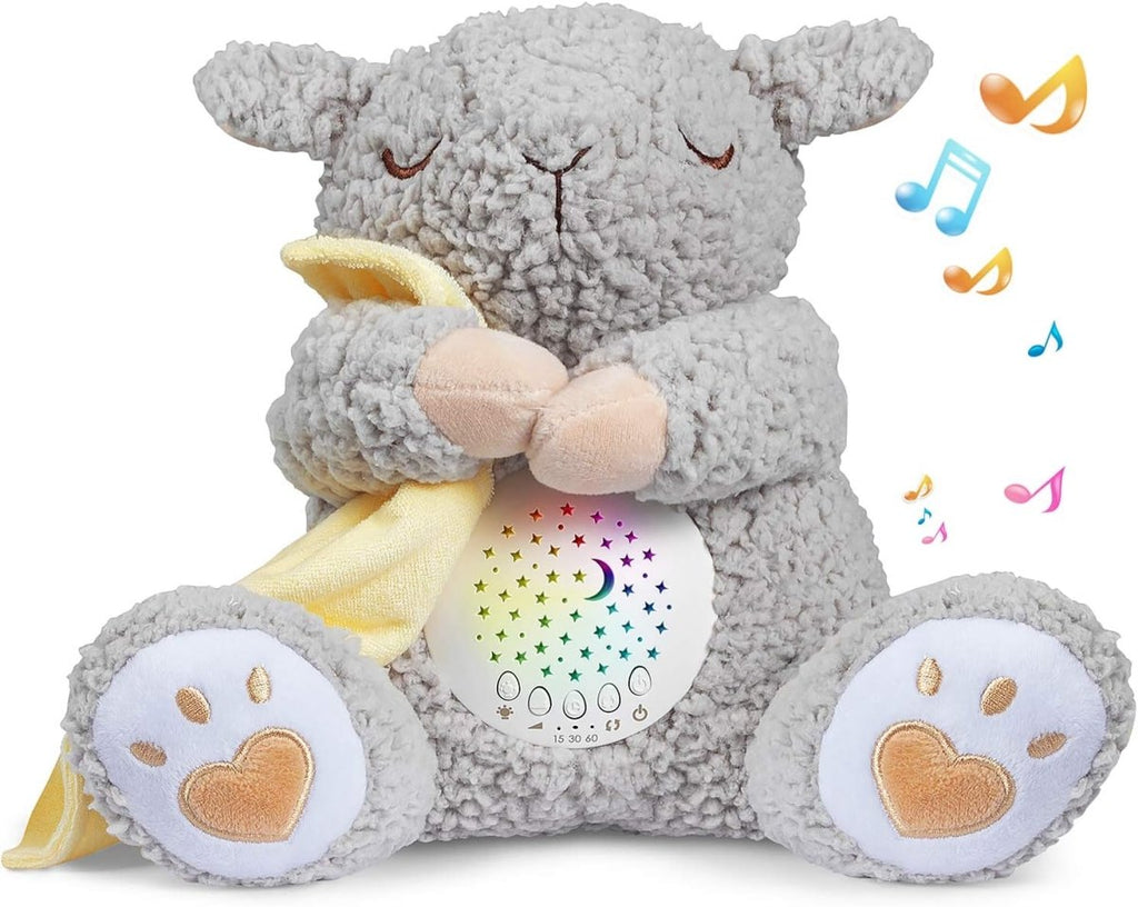 BEREST Rechargeable Dreamy Sheep, Baby Cry Sensor Mom's Heartbeat Lullabies White Noise Machine, Nursery Decor Night Light Projector, Toddler Crib Sleeping Aid, Baby Shower Gifts Portable - LittleTreasures