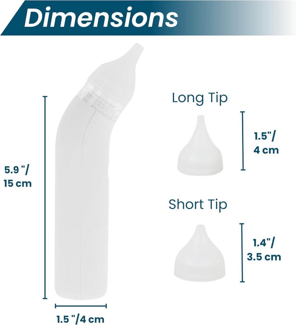 BIOS Diagnostics Nasal Aspirator with Adjustable Suction, Removes Nasal Secretions & Mucus, Gentle, For Newborn, Baby, Child, 0 - 12 Years, Two Silicone Tip Sizes, Easy to Use & Clean, Rechargeable. Comes with rechargeable charger. - LittleTreasures