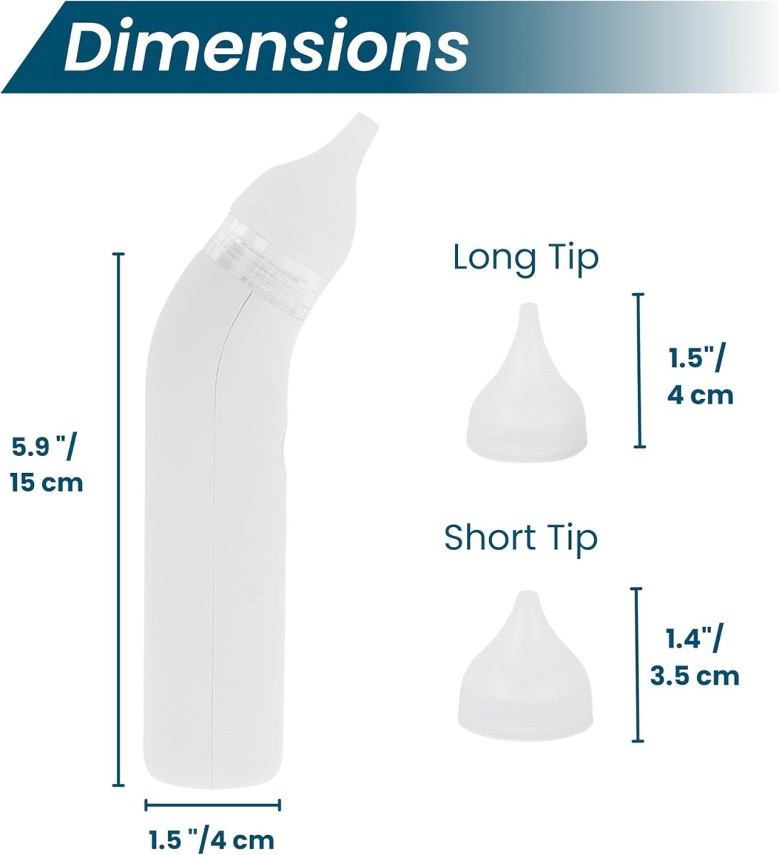BIOS Diagnostics Nasal Aspirator with Adjustable Suction, Removes Nasal Secretions & Mucus, Gentle, For Newborn, Baby, Child, 0 - 12 Years, Two Silicone Tip Sizes, Easy to Use & Clean, Rechargeable. Comes with rechargeable charger. - LittleTreasures