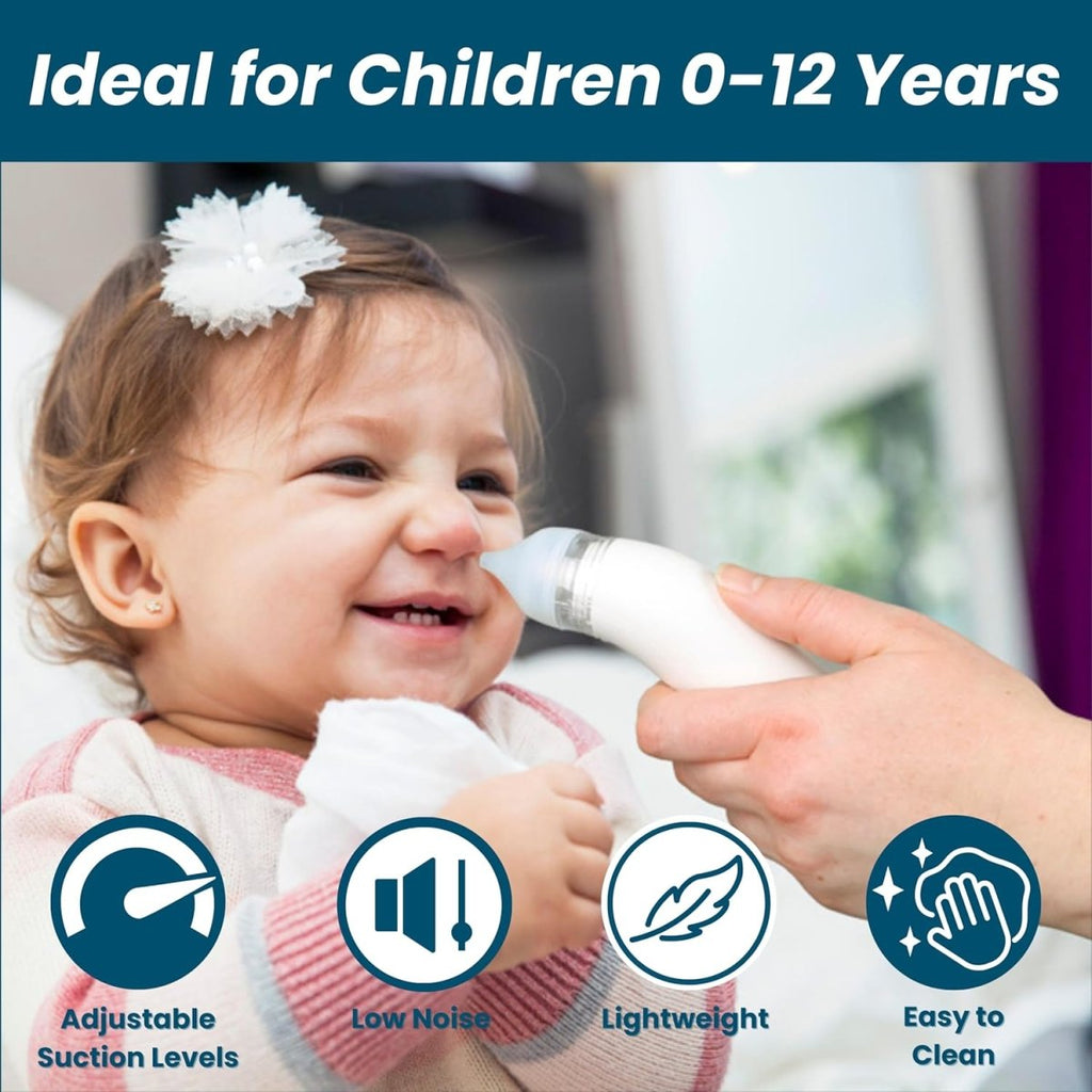 BIOS Diagnostics Nasal Aspirator with Adjustable Suction, Removes Nasal Secretions & Mucus, Gentle, For Newborn, Baby, Child, 0 - 12 Years, Two Silicone Tip Sizes, Easy to Use & Clean, Rechargeable. Comes with rechargeable charger. - LittleTreasures