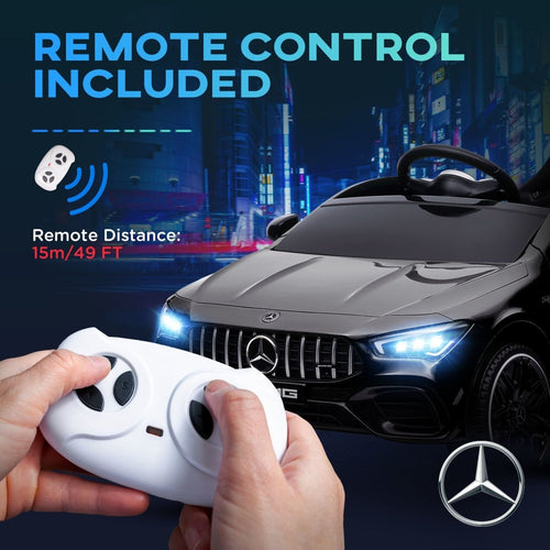 Black Mercedes - Benz AMG CLA 45 Battery Powered Ride - On Car - Kids Electric Vehicle with Remote Control - LittleTreasures