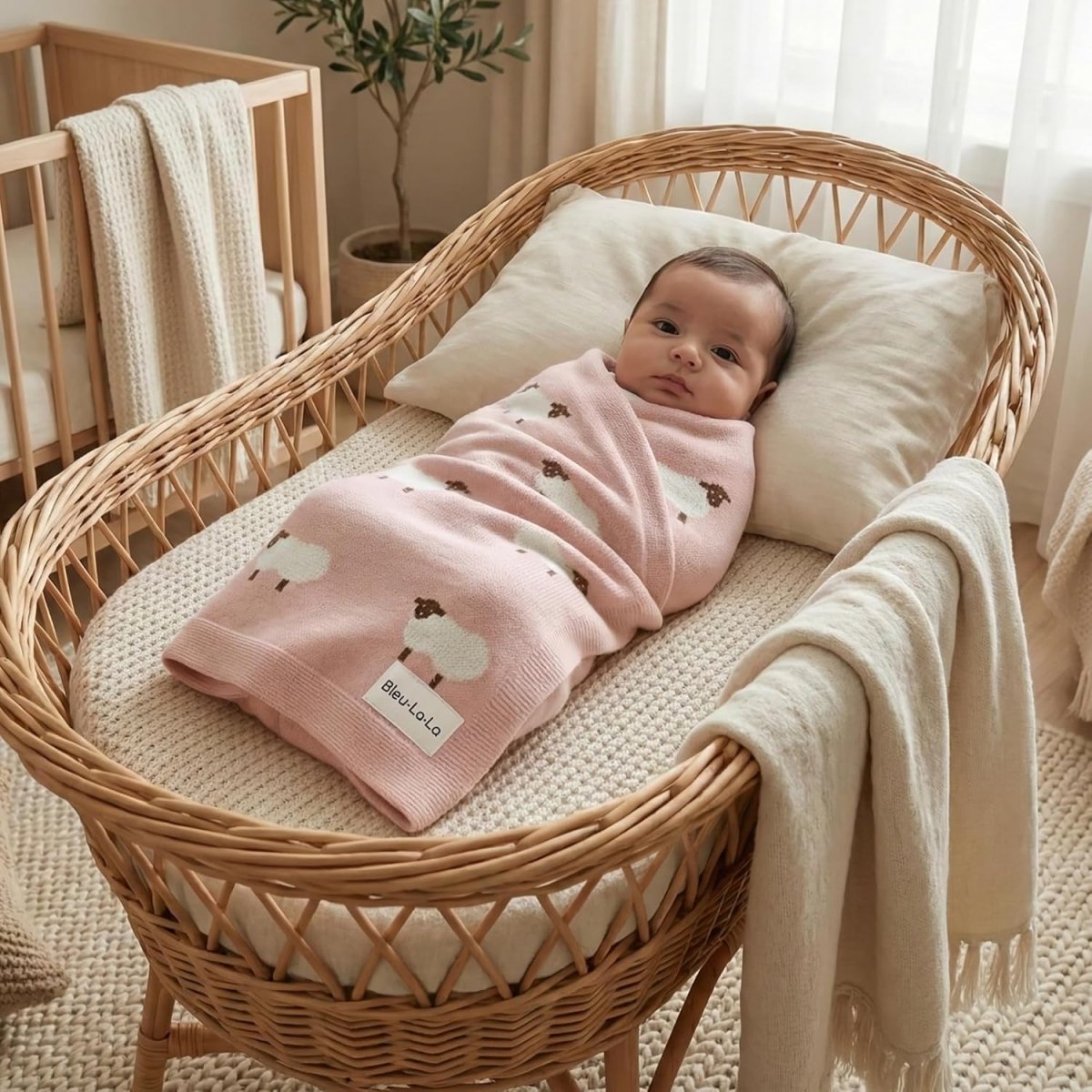 Bleu La La Cotton Baby Sheep Blanket - Soft, Warm & Breathable - LittleTreasures