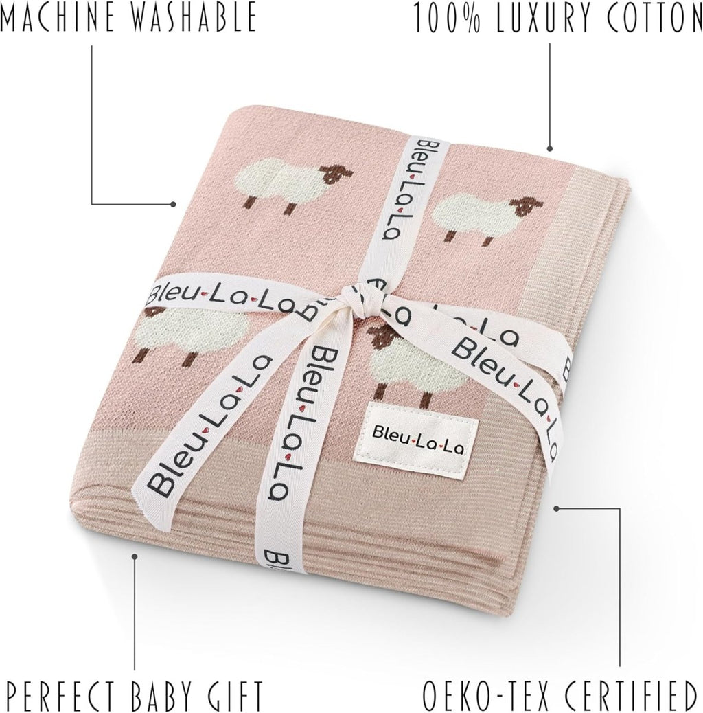 Bleu La La Cotton Baby Sheep Blanket - Soft, Warm & Breathable - LittleTreasures