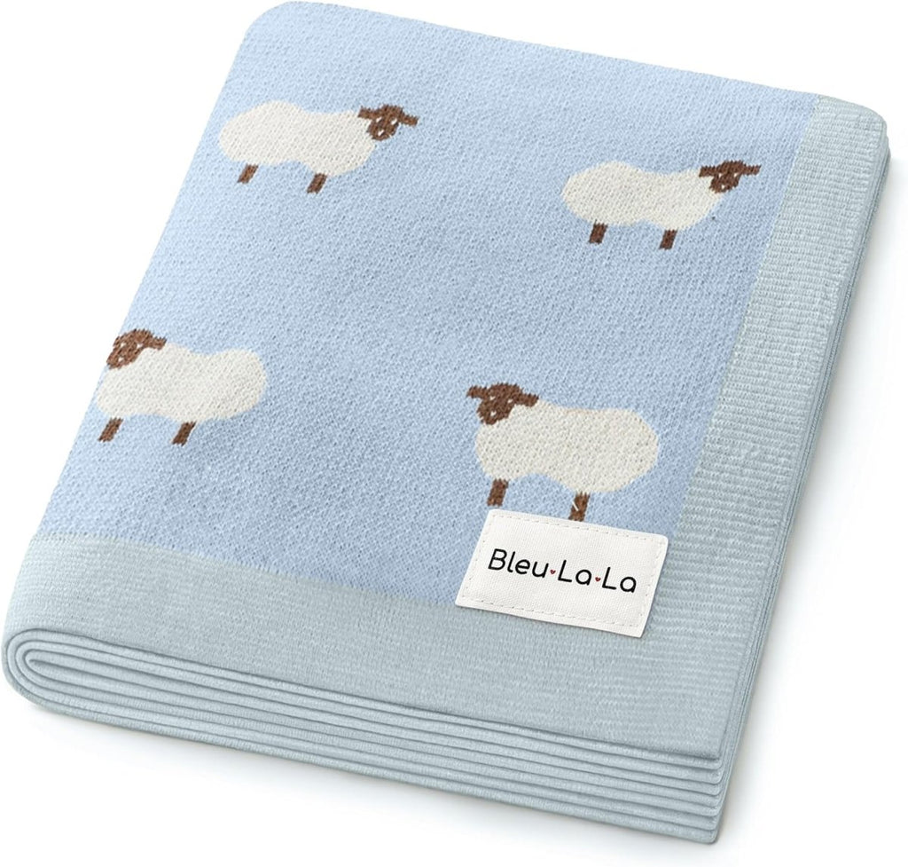 Bleu La La Cotton Baby Sheep Blanket - Soft, Warm & Breathable - LittleTreasures