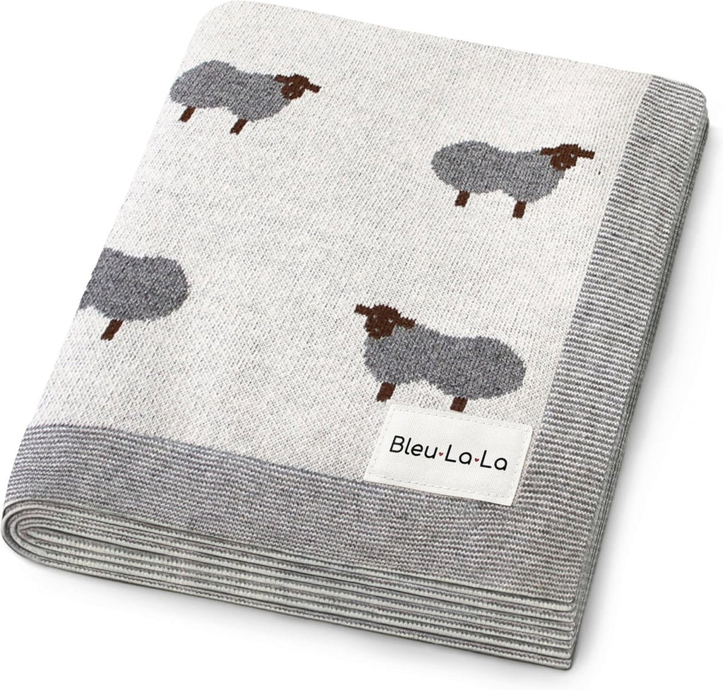 Bleu La La Cotton Baby Sheep Blanket - Soft, Warm & Breathable - LittleTreasures