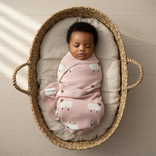 Bleu La La Cotton Baby Sheep Blanket - Soft, Warm & Breathable - LittleTreasures