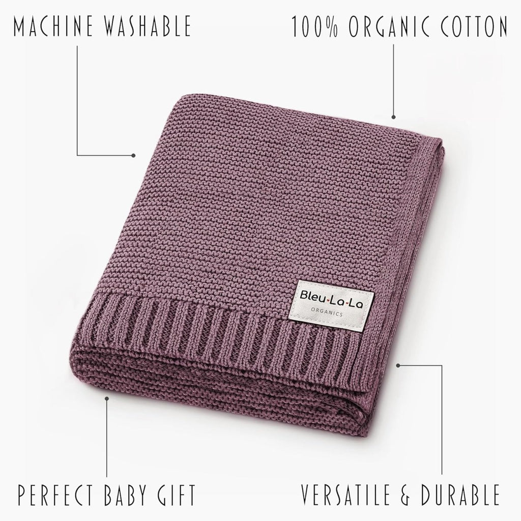 Bleu La La Organic Cotton Baby Blanket - Sugar Plum Comfort - LittleTreasures