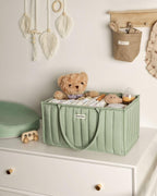Blissful Diary Baby Diaper Caddy Organizer, Stylish Storage Basket for Newborn Essentials and Diaper Station, Gift for Baby Shower and Registry Must - Have, Sage Green - LittleTreasures