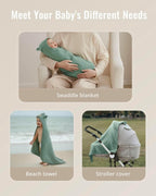 Blissful Diary Muslin Baby Hooded Towel 2 Pack, Soft & Absorbent Bath Towel for Infant, Toddler, Baby Gift, Newborn Essential - LittleTreasures