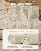 Blissful Diary Muslin Baby Hooded Towel 2 Pack, Soft & Absorbent Bath Towel for Infant, Toddler, Baby Gift, Newborn Essential - LittleTreasures