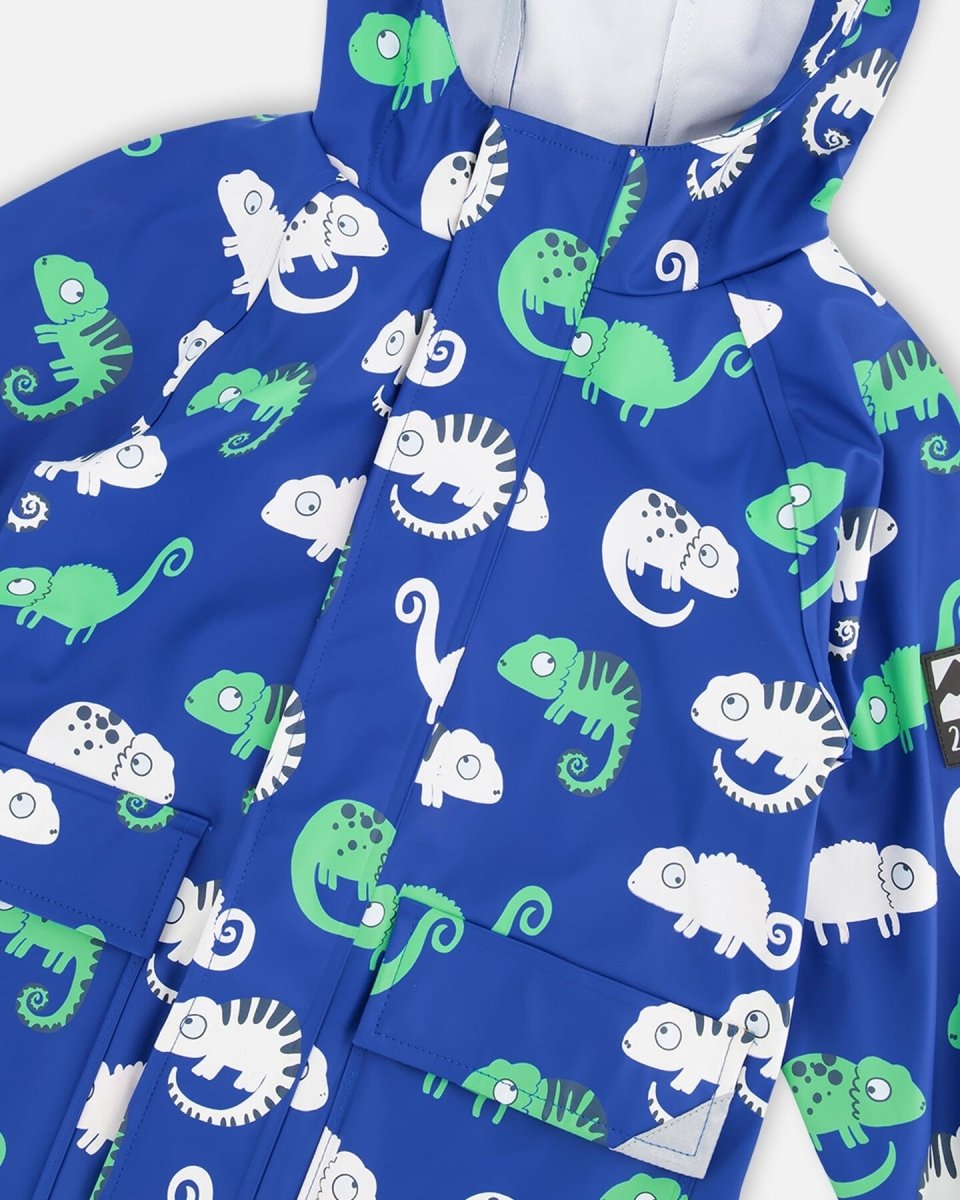 Blue raincoat with color - changing chameleon - LittleTreasures