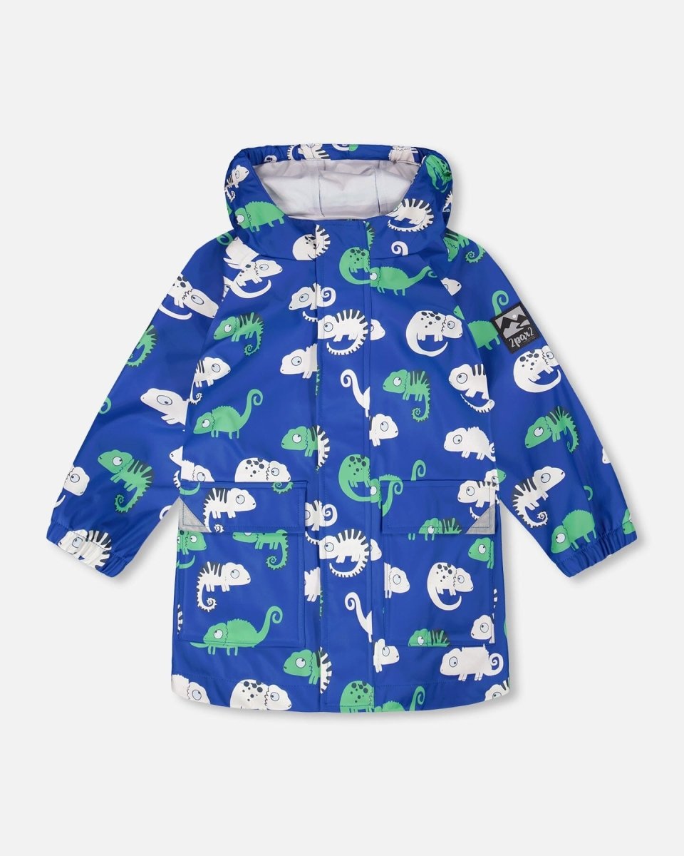 Blue raincoat with color - changing chameleon - LittleTreasures