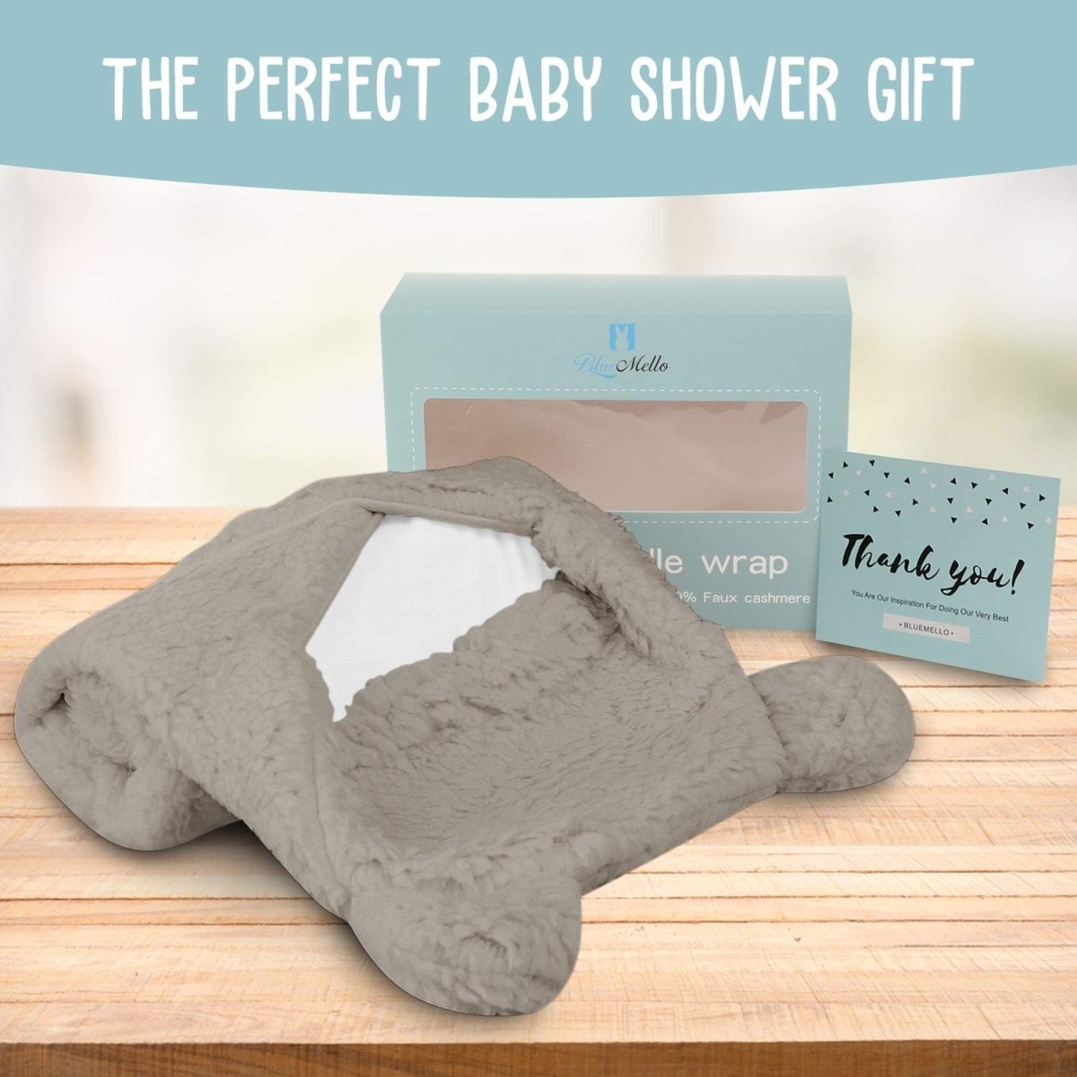 BlueMello Baby Swaddle Blanket | Ultra - Soft Plush Essential for Infants 0 - 6 Months | Receiving Swaddling Wrap White | Ideal Newborn Registry and Toddler Boy Accessories | Perfect Baby Girl Shower Gift - LittleTreasures