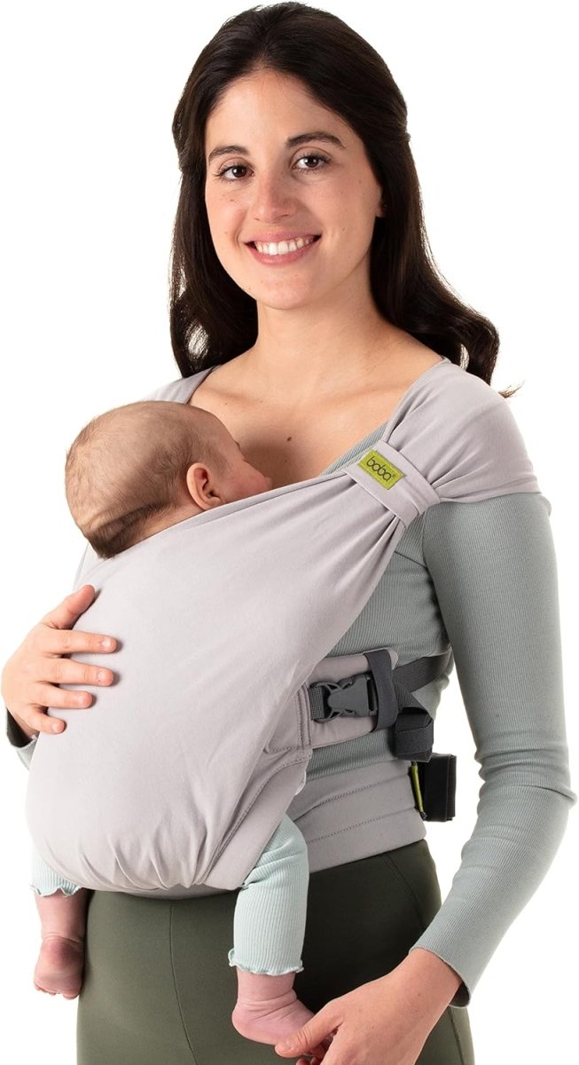 Boba Bliss Pre - Wrapped Baby Carrier with Buckle - Newborn to 7 - 35 lbs Light, Breathable & Easy to Adjust Hybrid Infant Sling & Toddler Carrier - Certified Hip - Healthy for 0 - 18 Months - Gray - LittleTreasures