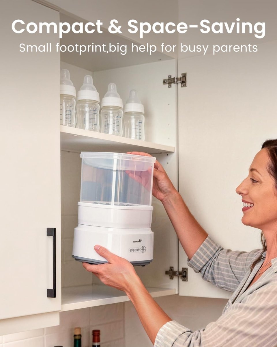 Bottle Sterilizer and Dryer, Compact Baby Bottle Sterilizer, Electric Steam Bottle Sanitizer for Baby Bottles, Pacifiers, Pump Parts - LittleTreasures