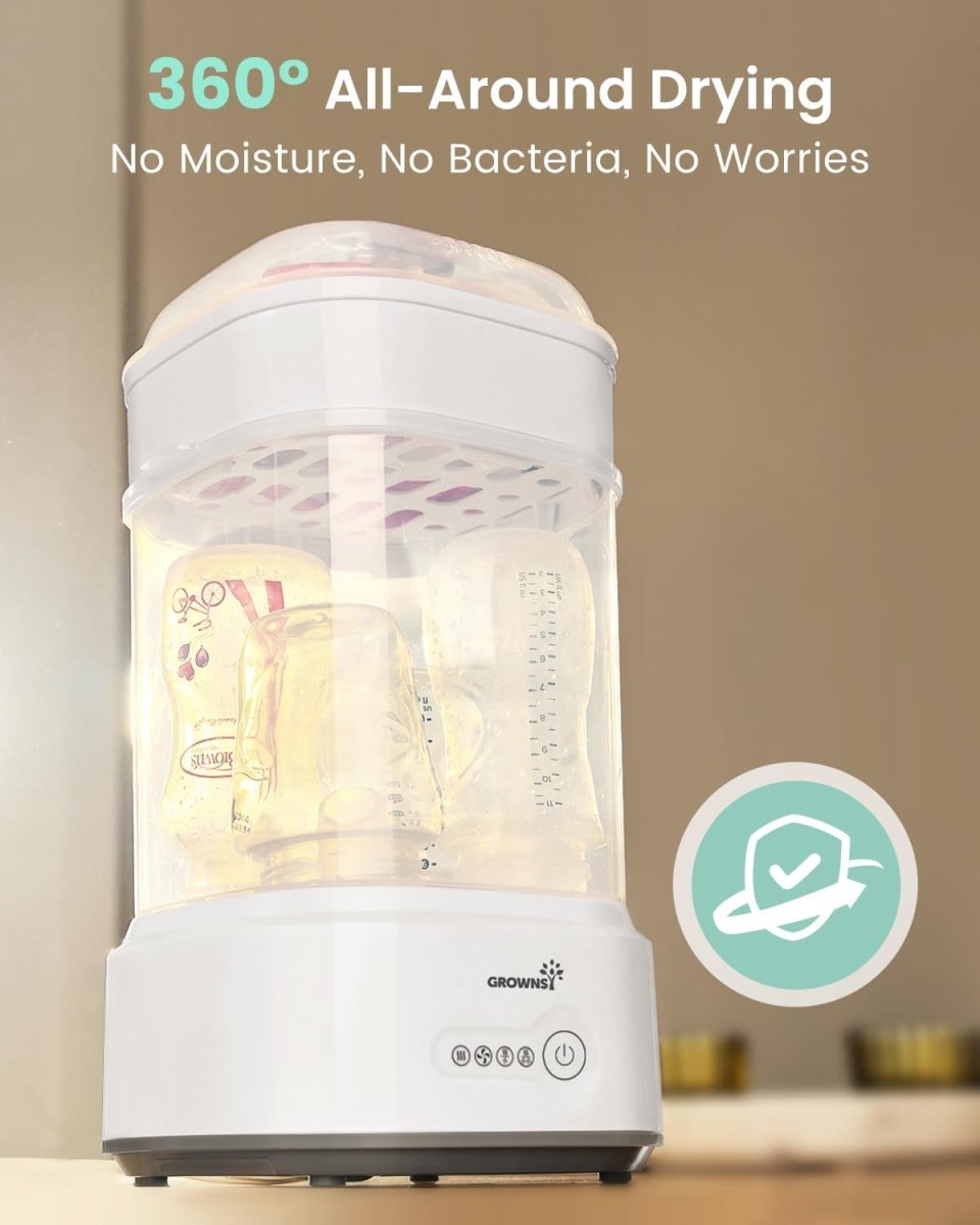 Bottle Sterilizer and Dryer, Compact Baby Bottle Sterilizer, Electric Steam Bottle Sanitizer for Baby Bottles, Pacifiers, Pump Parts - LittleTreasures