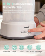 Bottle Sterilizer and Dryer, Compact Baby Bottle Sterilizer, Electric Steam Bottle Sanitizer for Baby Bottles, Pacifiers, Pump Parts - LittleTreasures