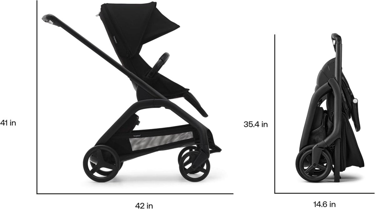 Bugaboo Dragonfly City Stroller, Lightweight Compact Baby Stroller with One Hand Easy Fold in Any Position, Full Suspension, XL Underseat Basket - Dark Cherry - LittleTreasures
