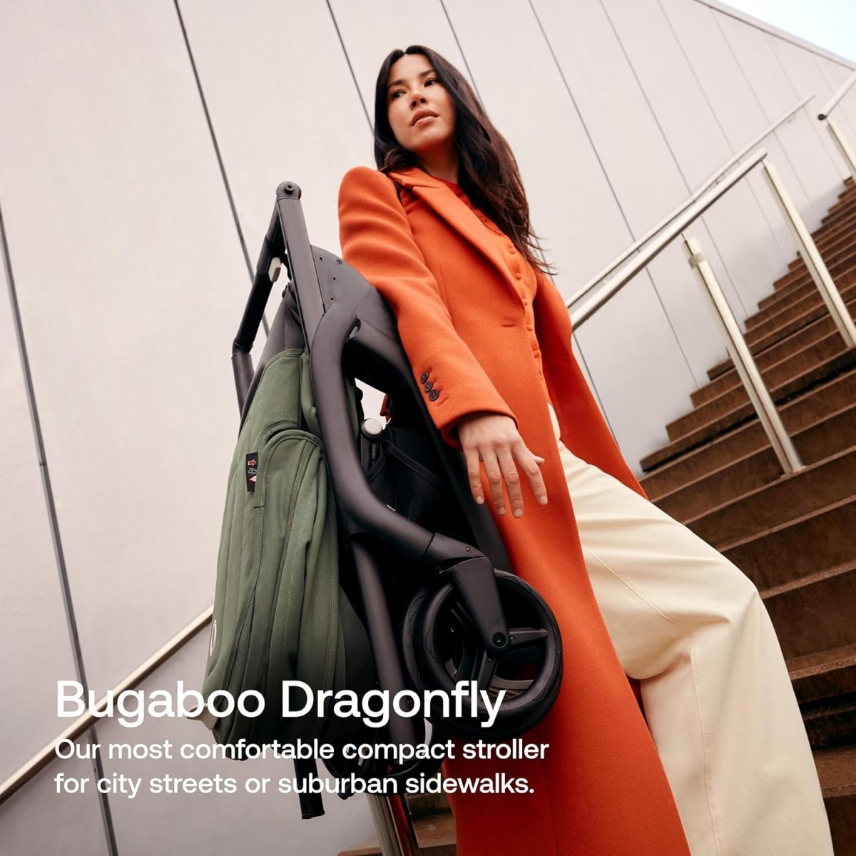 Bugaboo Dragonfly City Stroller, Lightweight Compact Baby Stroller with One Hand Easy Fold in Any Position, Full Suspension, XL Underseat Basket - Dark Cherry - LittleTreasures