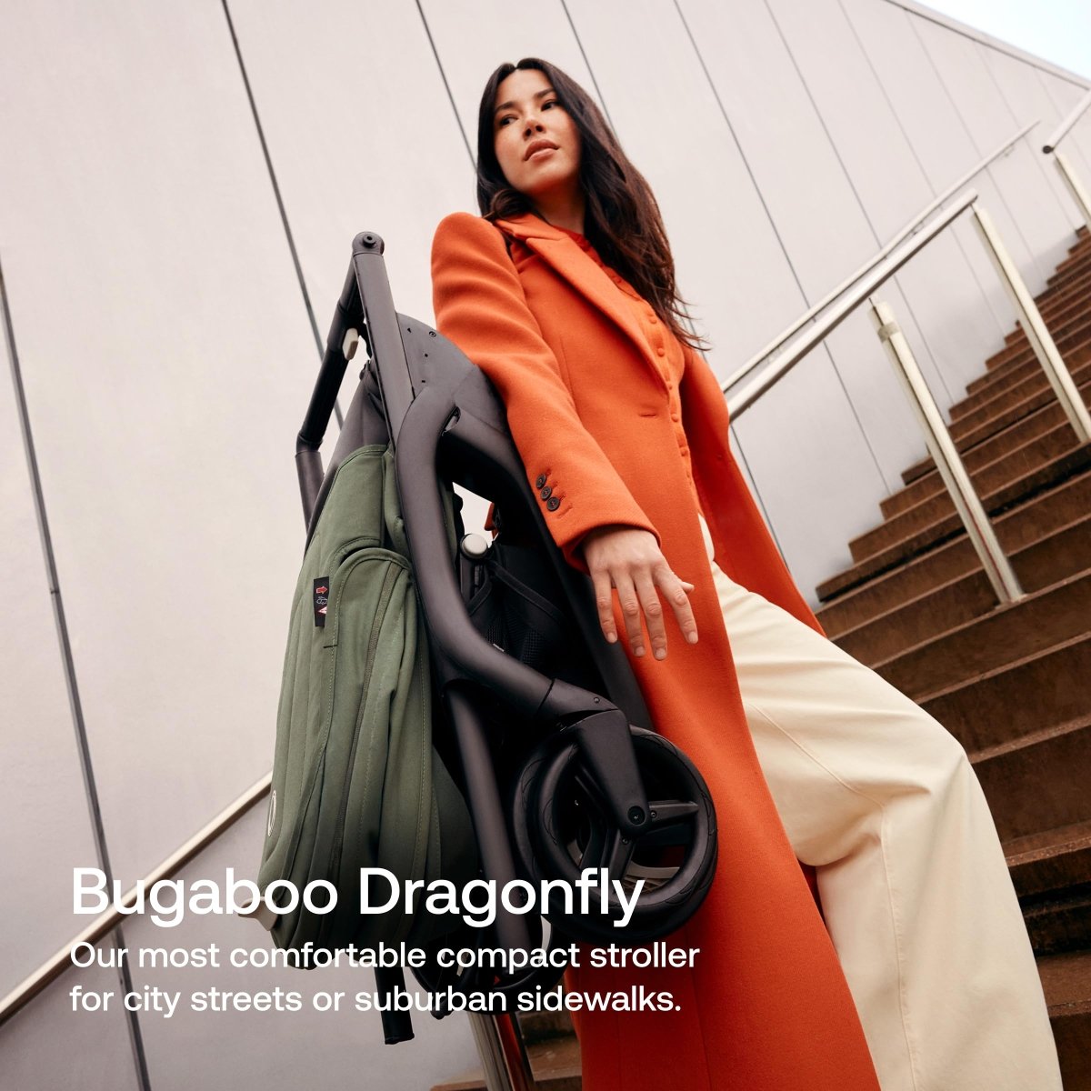 Bugaboo Dragonfly City Stroller, Lightweight Compact Baby Stroller with One Hand Easy Fold in Any Position, Full Suspension, XL Underseat Basket (Grey Melange) - LittleTreasures