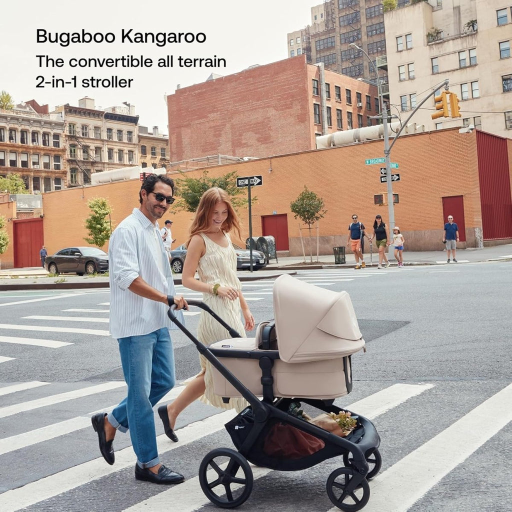 Bugaboo Kangaroo Single to Double Tandem Stroller with Seat and pram for All Terrains - Moon Grey - LittleTreasures