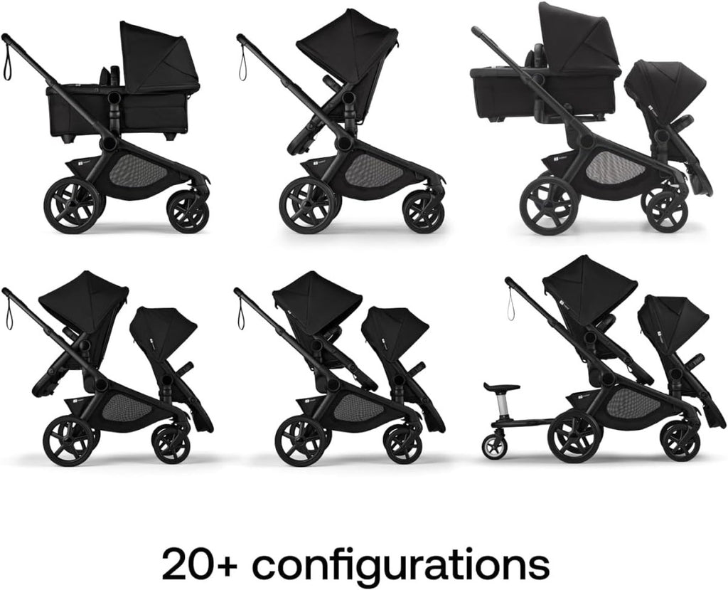 Bugaboo Kangaroo Single to Double Tandem Stroller with Seat and pram for All Terrains - Moon Grey - LittleTreasures