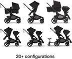 Bugaboo Kangaroo Single to Double Tandem Stroller with Seat and pram for All Terrains - Moon Grey - LittleTreasures