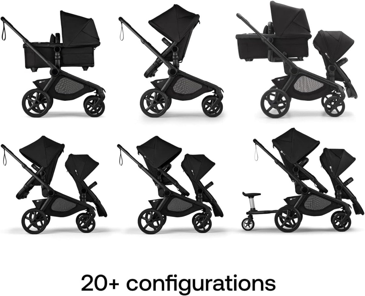 Bugaboo Kangaroo Single to Double Tandem Stroller with Seat and pram for All Terrains - Moon Grey - LittleTreasures